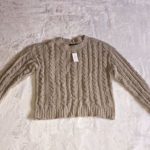 NWT ae oatmeal cable chenille oversized sweater